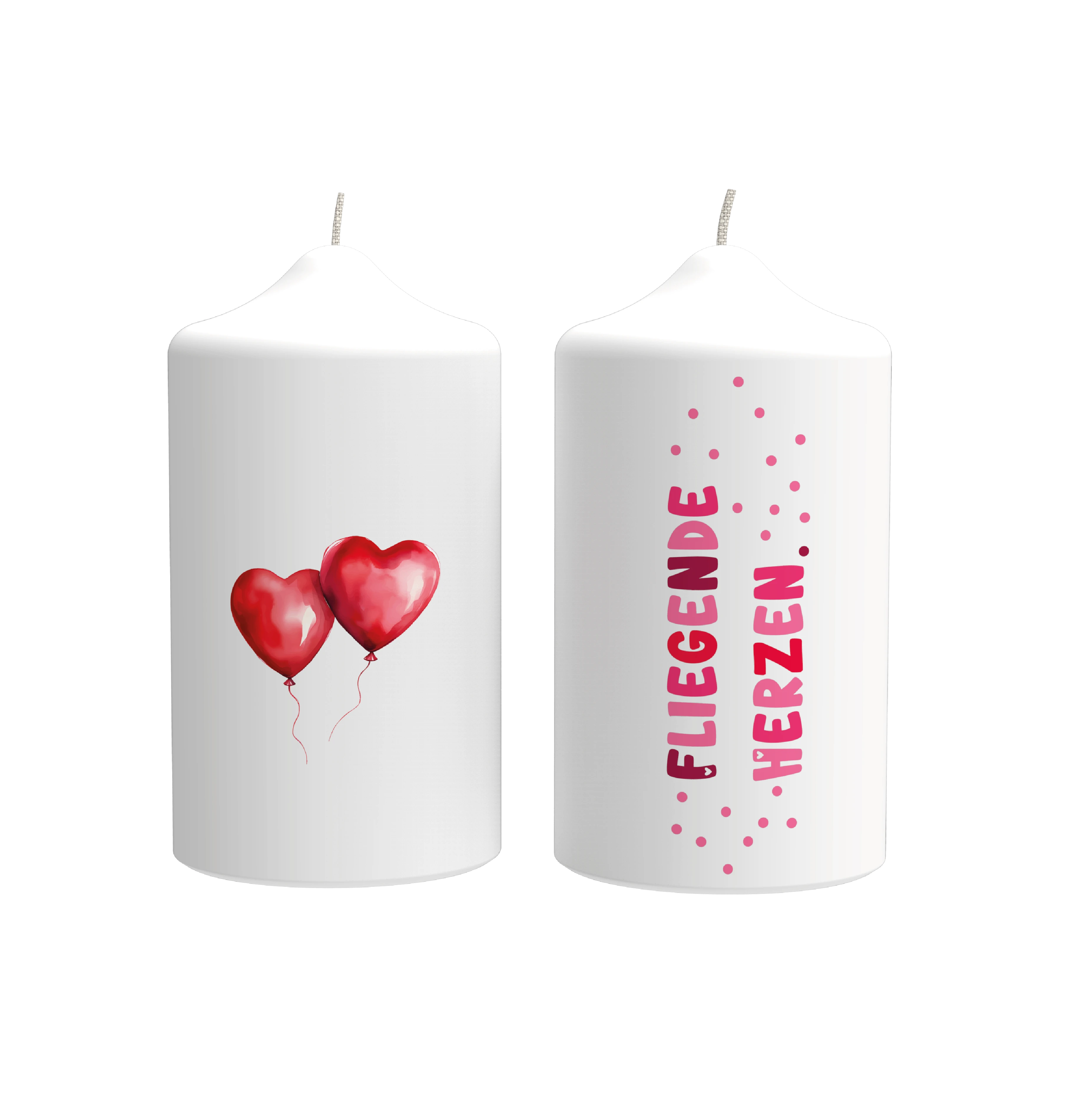 Kerze mit Motiv "Herz-Luftballon"