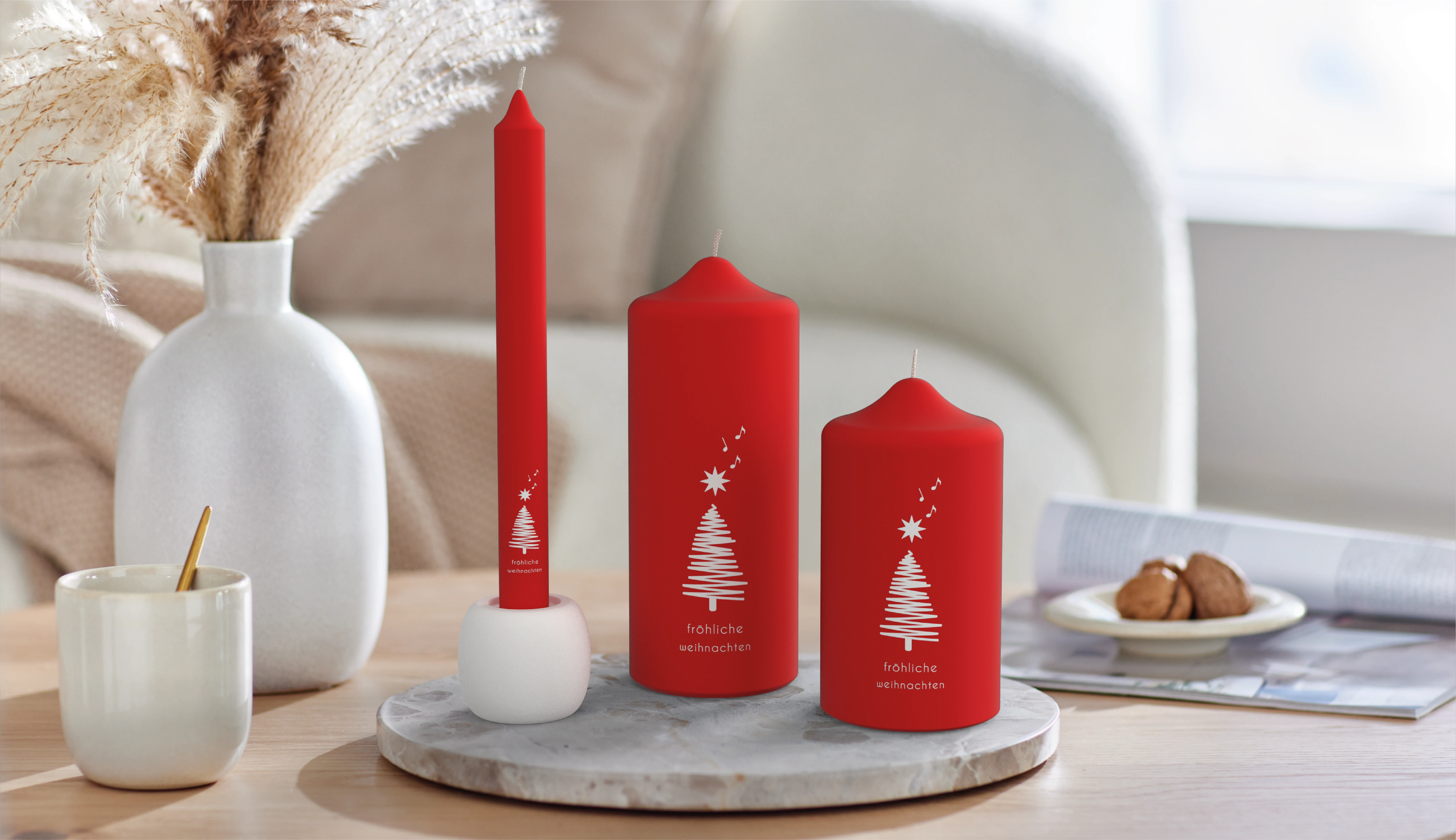 Weihnachtskerze - Winterwald Bild 3