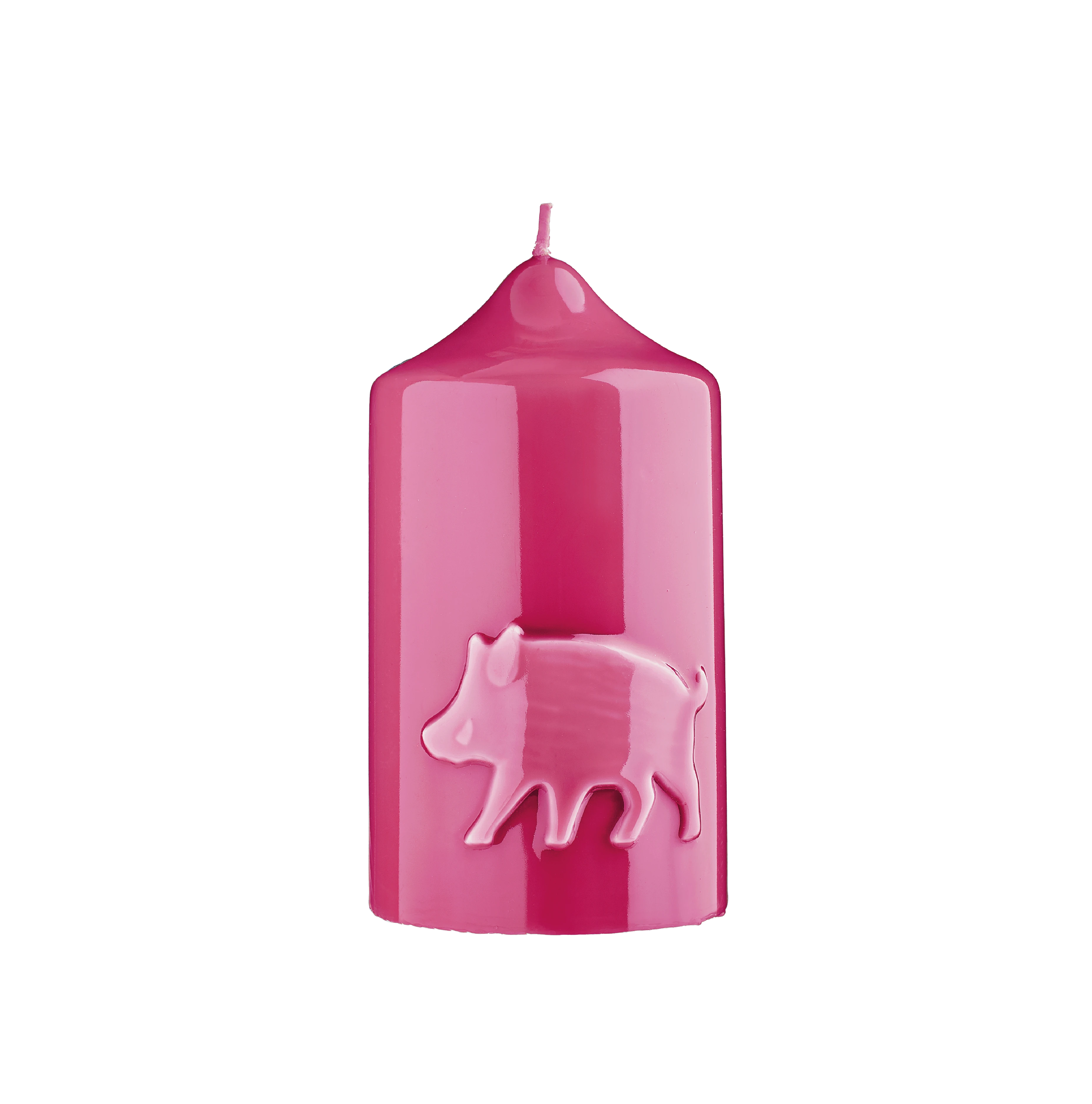 Stumpenkerze mit Wildschwein Glanz-Lack