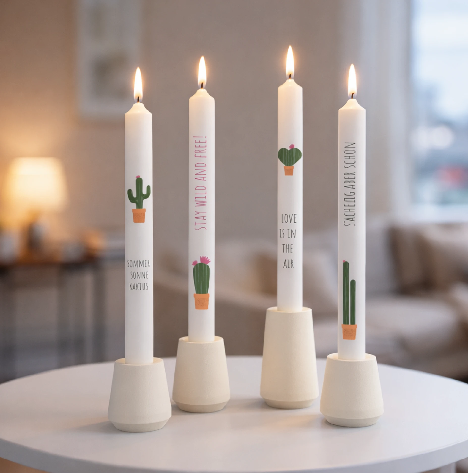 Sommer-Stabkerzen 4er Set